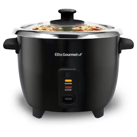 Elite Gourmet 6-cup Rice Cooker with  Stainless Steel Pot