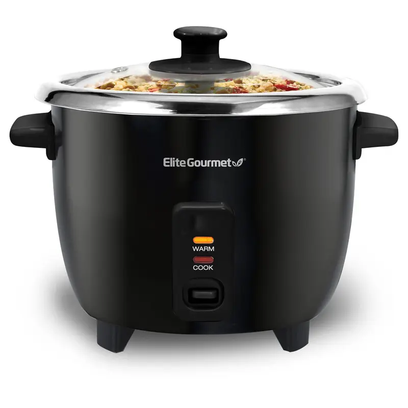 Elite Gourmet 6-cup Rice Cooker with  Stainless Steel Pot