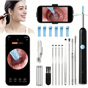 Ear Wax Removal Tool with Camera - Portable Type-C Rechargeable Earpick, Waterproof Endoscope with HD Camera, 360° Wide Angle, Compatible with iPhone & Android, Christmas Gifts, TikTokShopHolidayHaul Wireless WiFi Kit earwax cleaners clean battery dual