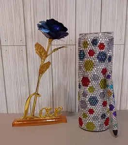 Color Burst Rhinestone Tumbler and Pen Gift Set Bottle Drinkware