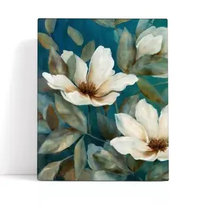 Paint by Numbers Kit for Adult,  White Flower 2, DIY Wall Art for Home Decoration, Handmade Craft, Meaningful Couple Keepsake, Gift, 40*50cm/16x20Inch