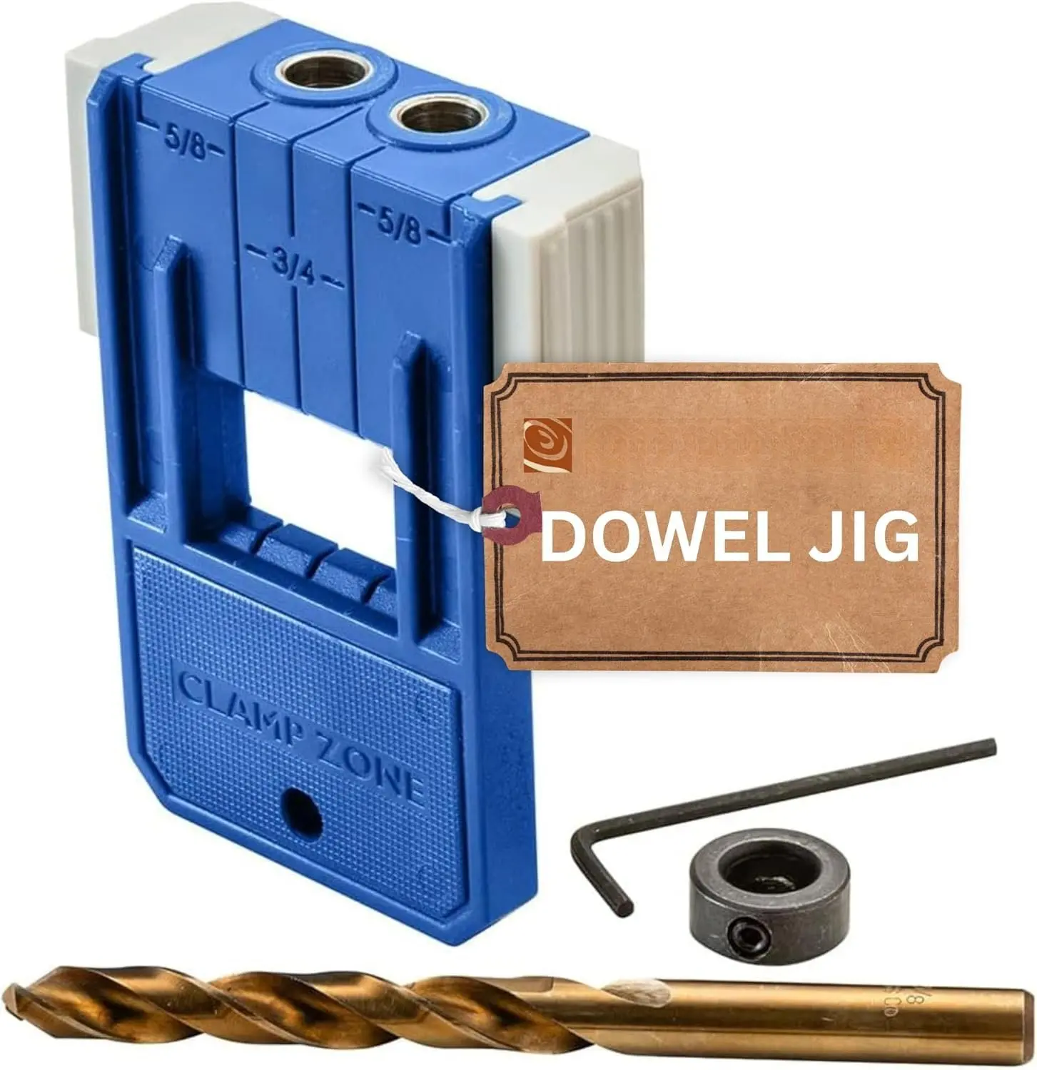 3/8 Doweling Jig Kit w/Drill Bit & Stop    Dowel Jig kit  Dual Edge Stops for Easy Alignment w/Dovetail  Durable Nylon Jig w/Steel Bushings  Dowel Jointer Jig w/Hex Wrench