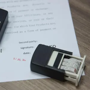 Adjustable Number Date Stamp, 1 Count Durable Rubber Office Stamp, Portable Stamp for Daily Use, Office Stationery & Supplies