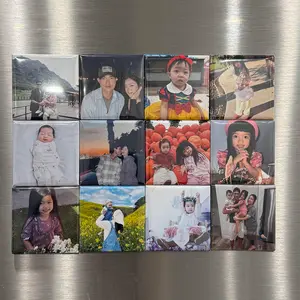 Personalized Magnets Photo Set of 6 2x2 Customizable Family Moments Decor Magnetic Glossy Tiny Memories That Stick On Your Fridge