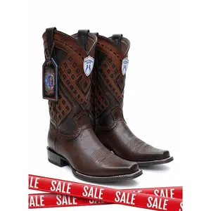 Men western boots brown