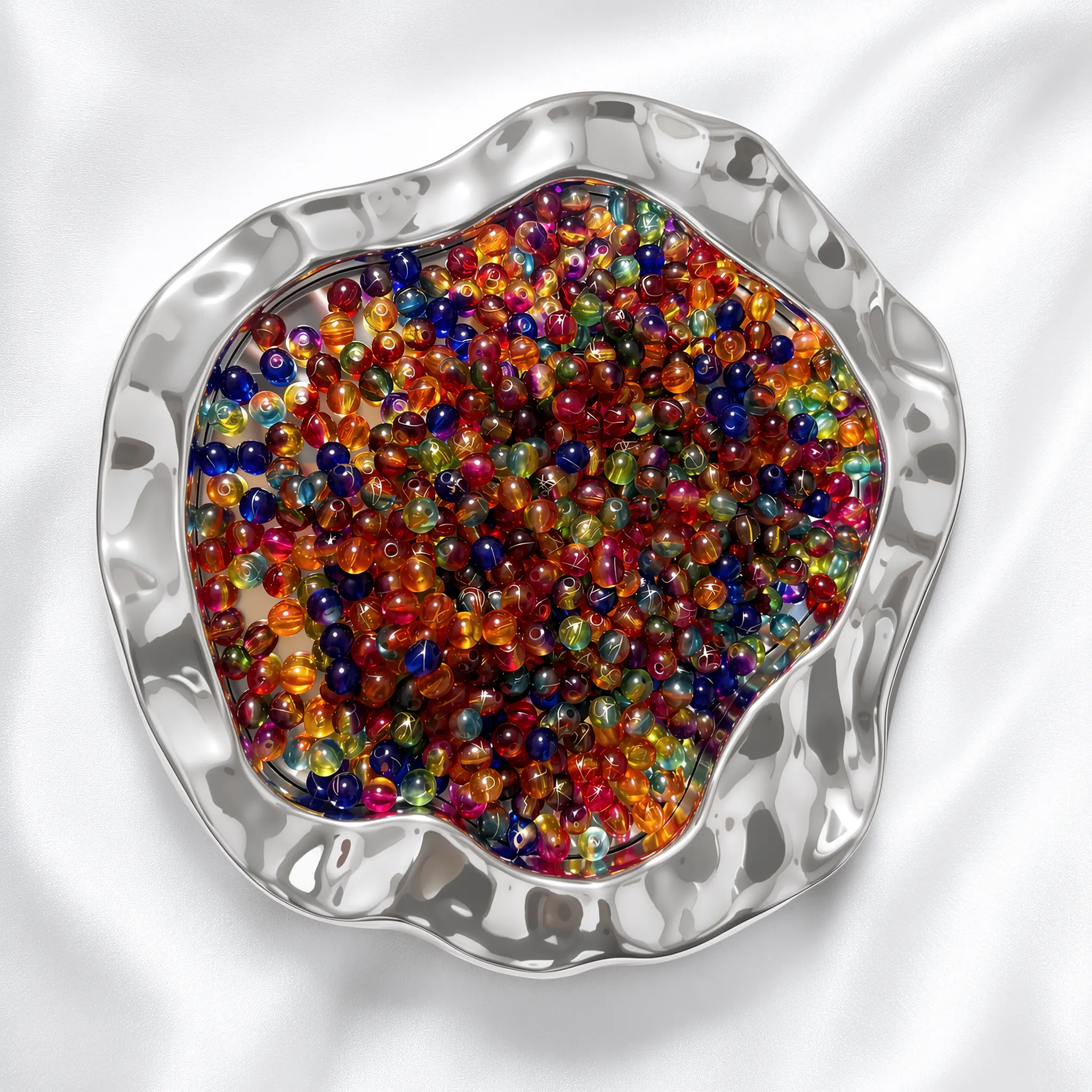 500Pcs 8mm Rainbow Acrylic Beads, Assorted Multicolor Round Marbled Beads with Holes for DIY Bracelets, Necklaces, Keychains, Phone Charms and Jewelry Making handmade craft supply