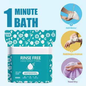 50/200pcs 30*30cm Disposable Rinse-Free Bathing Wipes / Foaming Cleansing Towels Cleanse Anytime, Anywhere - Ideal for Swimming, Fitness, Travel, Hiking, Post-Surgery Cleaning, Christmas & Halloween Parties and Gatherings(25 Sheets/Pack)