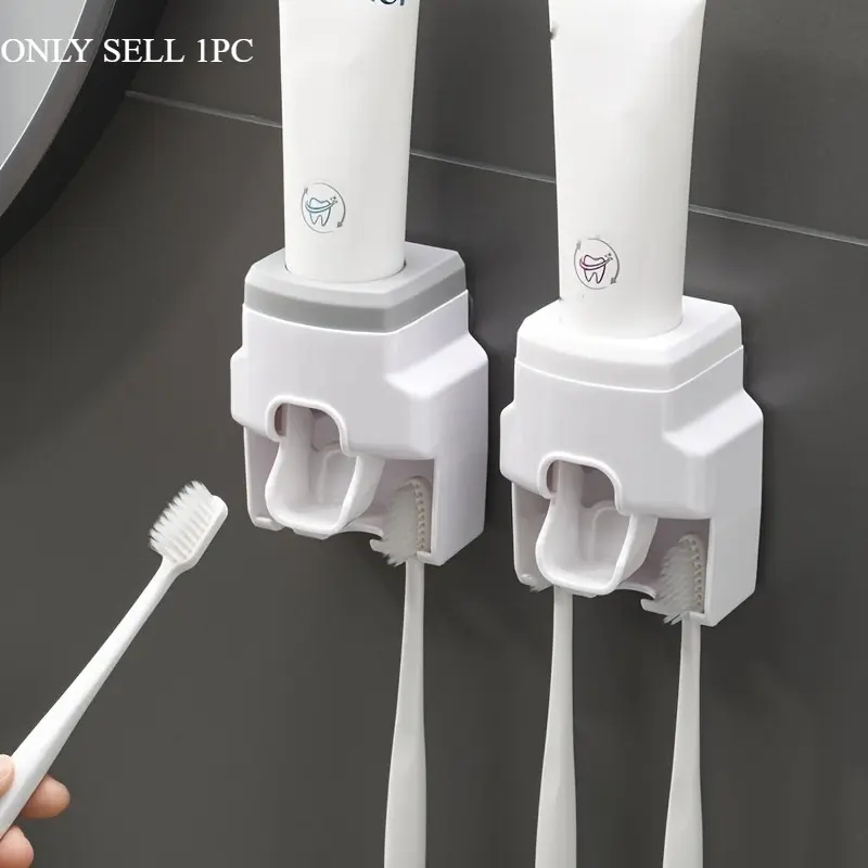 1pc Toothbrush Holder, Wall Mounted Toothpaste Dispenser, Automatic Toothpaste Squeezer For Family Bathroom