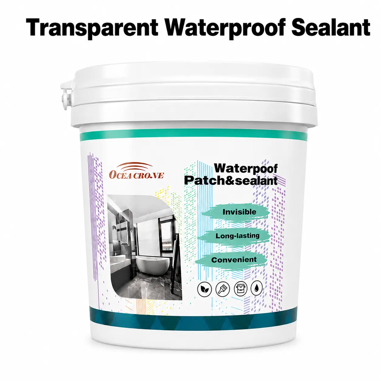 OCEA CBONE Transparent Waterproof Sealant, Invisible Leak & Crack Repair Coating for Roofs, Walls, Bathrooms, Concrete & Gutters, Strong Adhesion, Indoor/Outdoor Use