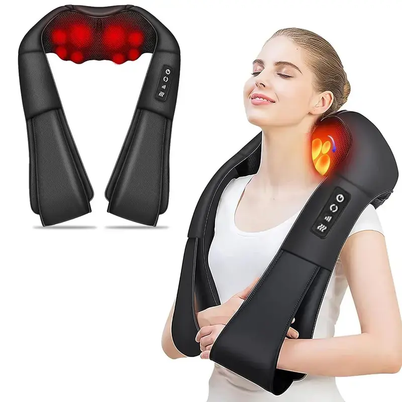 Electric Deep Tissue Massage Pillow with Soothing Heat – 3D Kneading Massager for Back, Neck, Shoulder, Legs & Feet, Relaxing Self-Care Gift for Women Men, Perfect Christmas Birthday Gift for Mom Dad Husband Wife