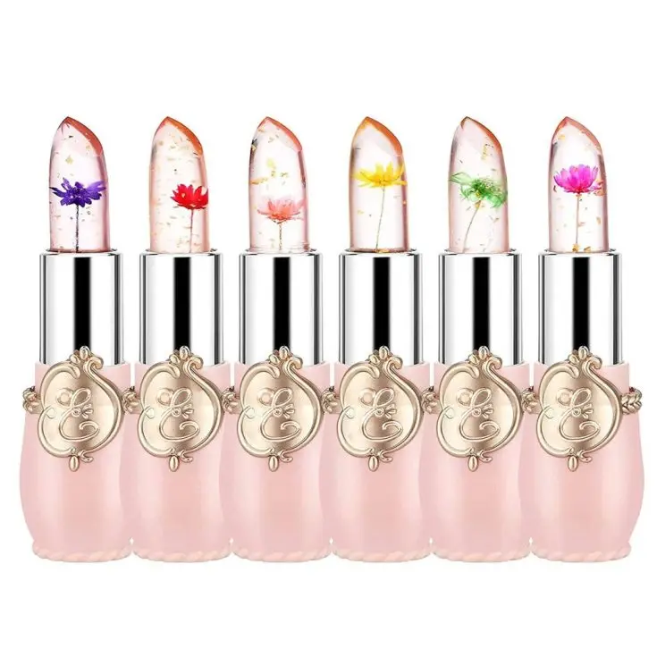 Flower Jelly Lipstick Temperature Change Color Long Lasting Moisturizing Lip Balm Transparent Flower Lip Gloss Daily Lip Care