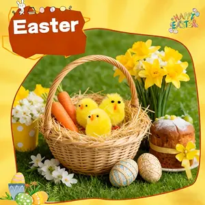 18/24pcs Mini Easter Chicks Yellow Easter Cute Full Open Chicks, Suitable for Parties, Easter Egg Decorations, Easter Party Gift Table Decorations