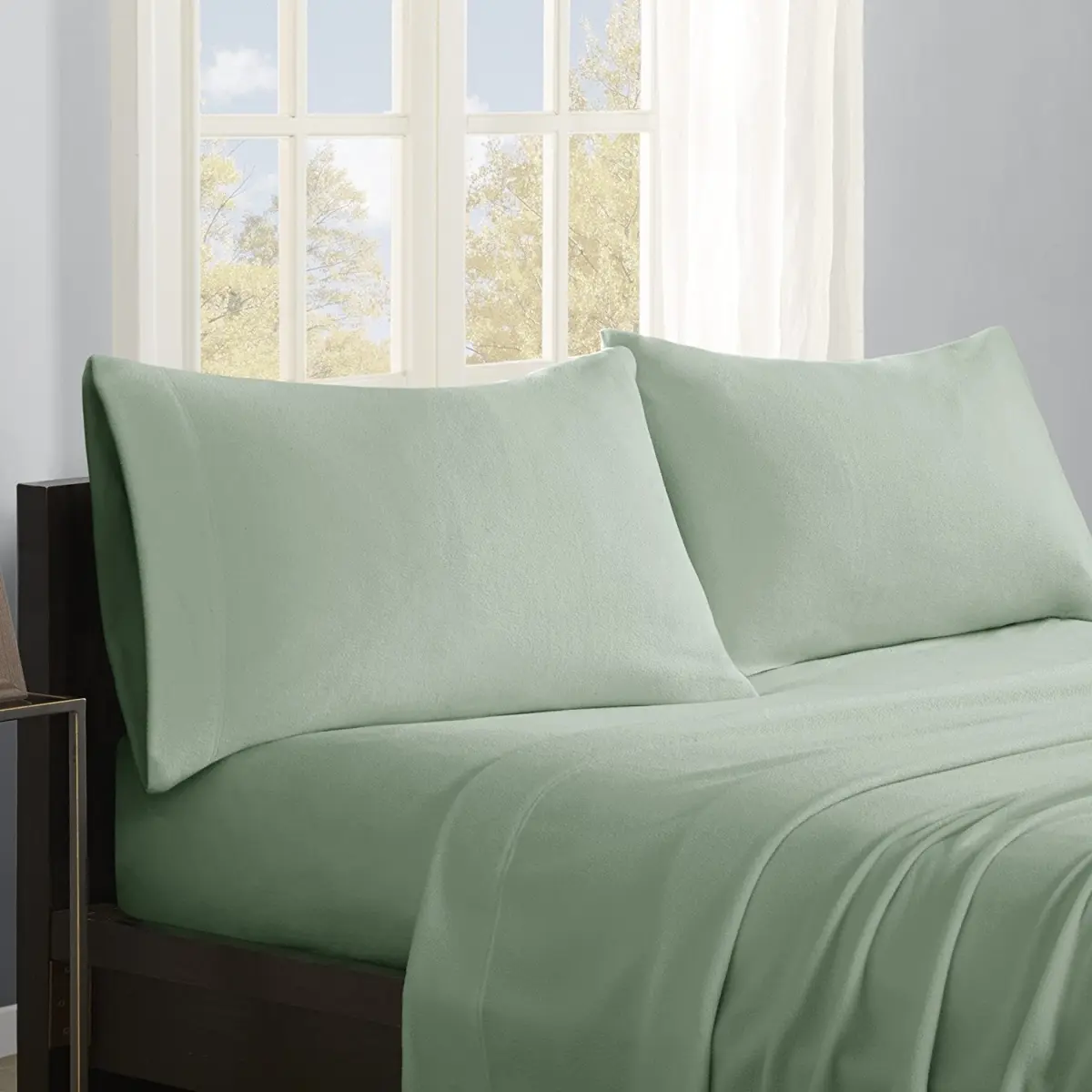 True North SHET20-744 Soft Micro Fleece Green Sheet Set - California King, Machine Washable