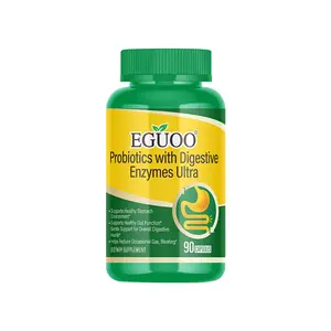EGUOO Probiotics with Digestive Enzymes Ultra - 90 Capsules for Healthy Stomach & Gut Function Support