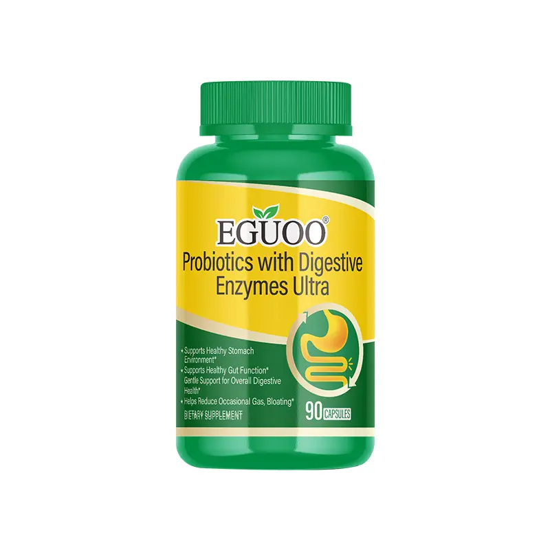 EGUOO Probiotics with Digestive Enzymes Ultra - 90 Capsules for Healthy Stomach & Gut Function Support