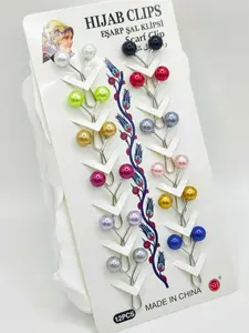 12pcs Muslim Hijab Buckle Set, Scarf and Shawl Accessories, Islamic Headscarf Safety Pin Buttons, Wedding Dress Decoration