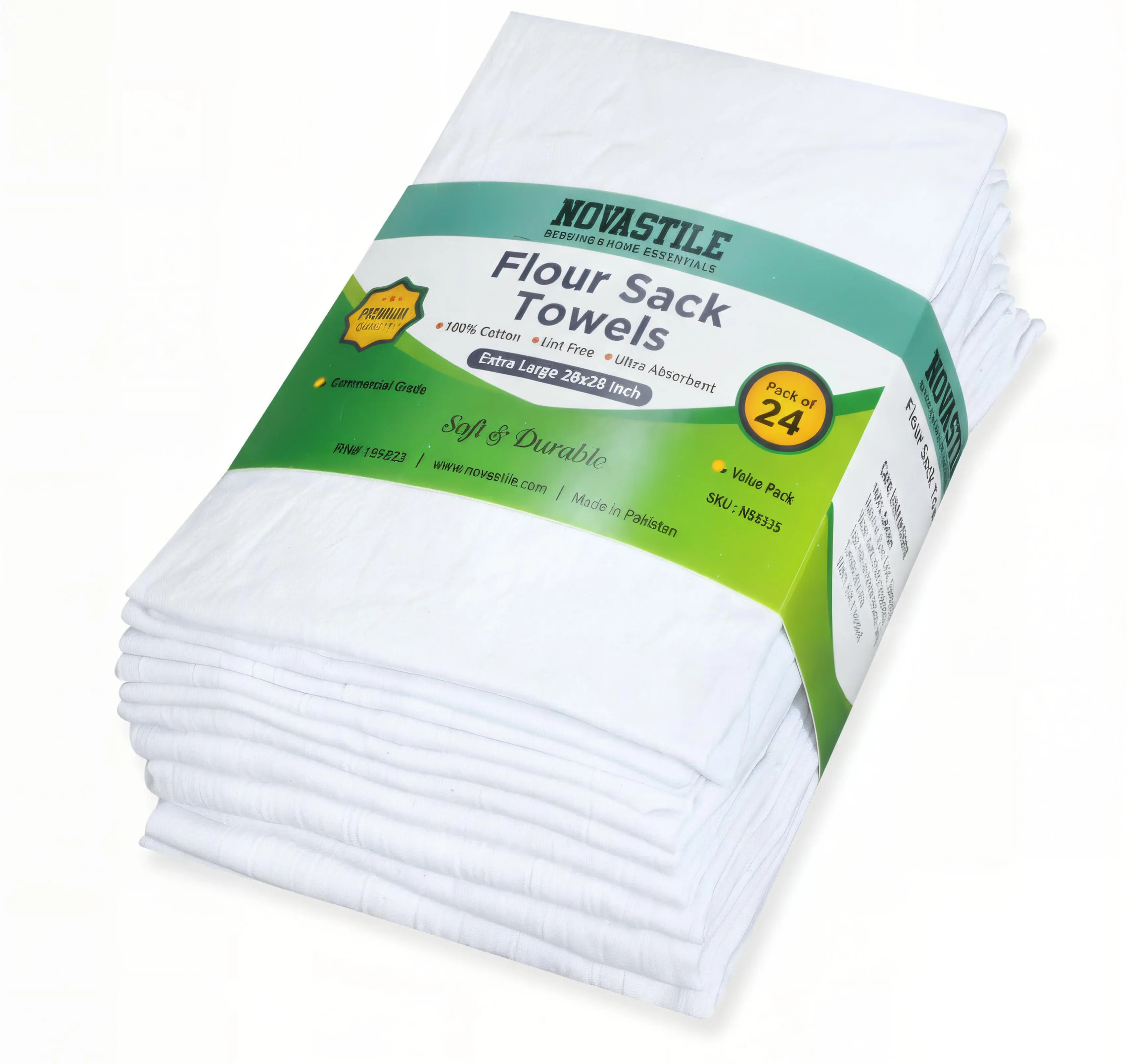 Flour Sack Kitchen Towels (24 Pack) – 100% Cotton 28×28 in, Ultra Absorbent Reusable Dish Towels for Cleaning, Baking & Commercial Use