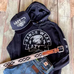 Lazy J Ranch Wear Hoodie Men's - Willow Cattle Headquarters Western Pullover Hoodie for Cowgirls & Ranch Lovers