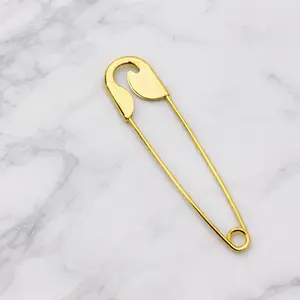 Large Gold Safety Pin Hair Clip for Women – Fashion Metal Hair Barrette, Minimalist Statement Hair Accessory