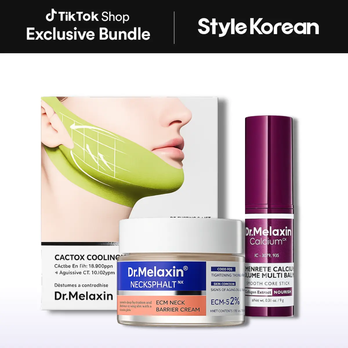 [Dr.Melaxin] Face & Neck Lifting Trio – Cooling V-UP Mask, Ceramide Neck Cream & Cemenrete Multi Balm