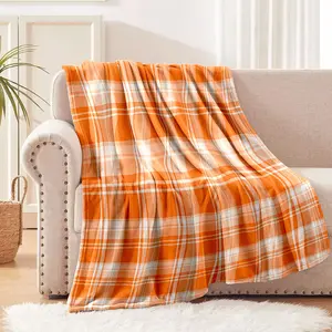 Ultra-Soft Flannel Blanket, Vintage Plaid Pattern, Perfect for Bedroom, Living Room, Sofa, Camping, Home Nap, Gift Recommendation