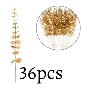 36pcs 15inch Eucalyptus Stems Eucalyptus Leaves Decor Eucalyptus Branches, Fake Eucalyptus with Leaves Faux Eucalyptus Stem for Vase Wedding Bouquet Decoration Plants Ornaments