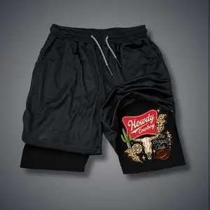 [Viral] 80s 90s Double-Layer Sports Shorts Graphic Shorts Black Camo Streetwear Shorts Men Outfits Men Vacation Outfits Shorts