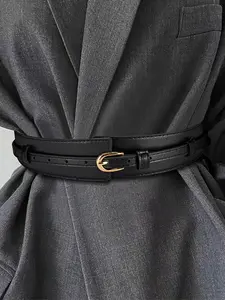 1pc Women's Versatile Faux Leather Belt - Stylish Waist Cincher with Dual-Use Feature, Perfect for Casual Outfits like Skirts, Jackets, and Sweaters, Vintage Bohemian Design with Alloy Buckle, Everyday Belt, Casual Modern Waistband