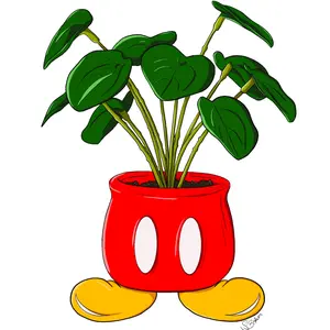 Mickey Plant Wall Art Decor Print Hand Drawn Illustration Inspired by Mickey Mouse 8.5 x 11 Artistic Room Decoration Ornament