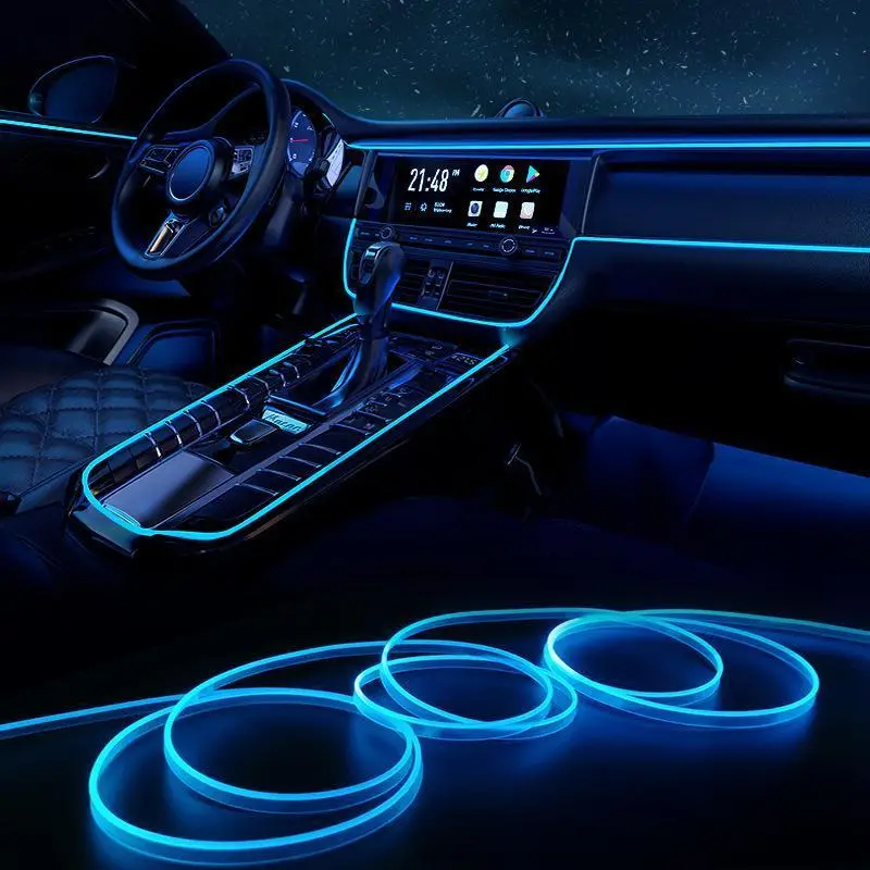USB-Powered Car Interior LED Light Strip 5M Fiber Ambient Light Multi-Color Modes Car Accessories Decorative Lighting for Relaxing Cabin Atmosphere,gift