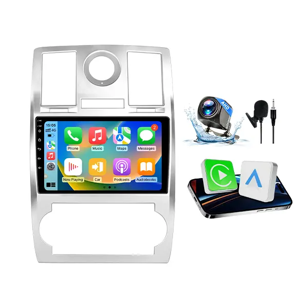 Car Stereo for Chrysler 300 300C 2005-2010 9 Inch IPS Touchscreen Wireless Carplay Android Auto DSP WiFi GPS FM SWC Rear Camera 2GB 64GB Android System