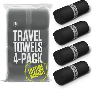 - 4 count Quick Dry Towels. Microfiber Travel Towels. Lightweight & Fast Drying Travel Towels for . Compact & Easy to Pack - 4 Pack Black Medium