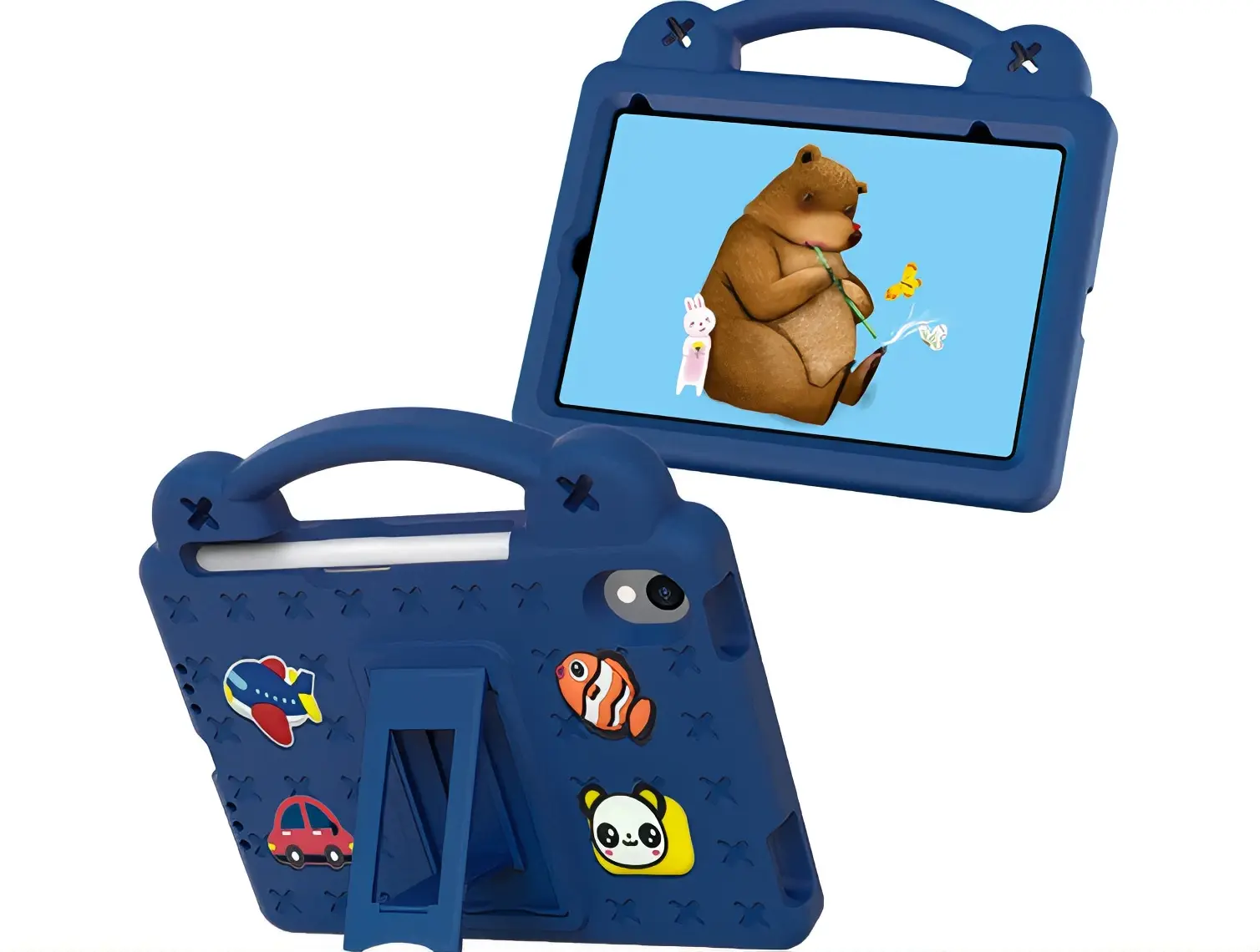 iPad A16 2025 / iPad Air 11" M3 2025 / M2 2024 / 10th Gen 2022 / Air 5 / Air 4 / iPad Pro 11" - Kids' Tablet Case with Fun Animal Designs and Handle for Easy Carrying and Playtime Fun