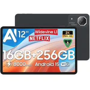 12inch Android 15 Tablet with 256GB ROM+16GB RAM,Helio G99,Octa-Core 5G WIFI,Dual Camera,GPS,1TB Expand,FHD IPS,2K 2000x1200Display Tableta,Wideline L1,GMS Certified,Split-screen,AI,Gaming Tablets