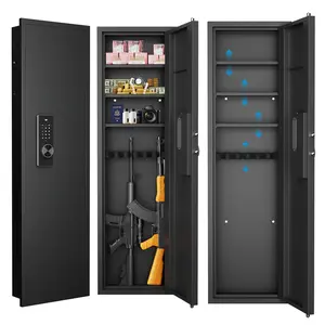 53" Wall Safes between the Studs Fireproof - Hidden Touch Panel In-Wall Safe with Dual Alarm System and Silent Mode, Gun Safe with 3 Removable Shelf and Digital Keypad No fingerprint verification