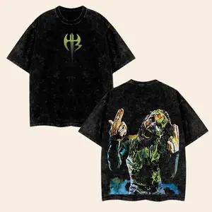 Jeff Hardy WWE UniSex Oversize Washed T-Shirt Wrestling Shir Fans WWE Tee Menswear Cotton Crewneck Premium American Made Acid Washed 100_ Cotton Fabric Top Tropical Streetwear