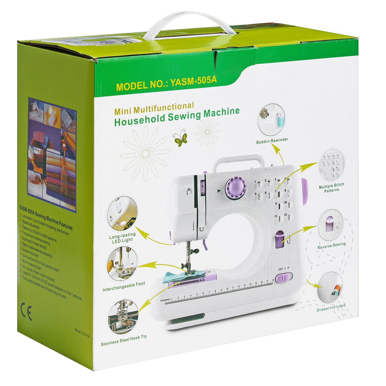 Portable Electric Sewing Machine，40 Piece Handheld Machines Kit，12 Stitch Patterns Mini Sewing Machine for Beginners Kids,Household Multifunctional Crafting Mending Machine