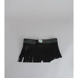 Outlaw Energy Faux Leather Fringe Skirt Belt