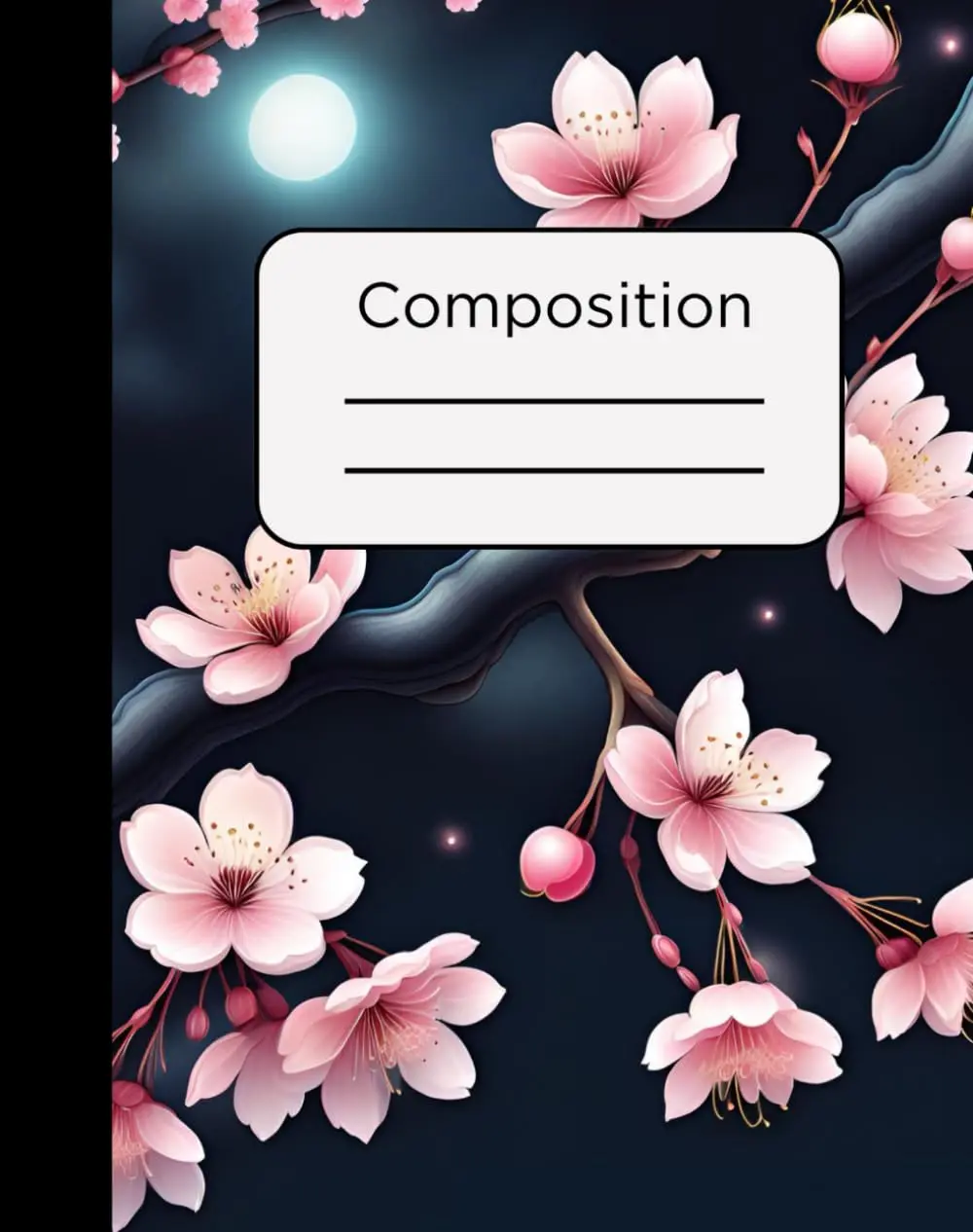 Composition Notebook: Pink Japanese Cherry Blossoms Sakura Design with 120 Pages, College Ruled, 7.5 x 9.5