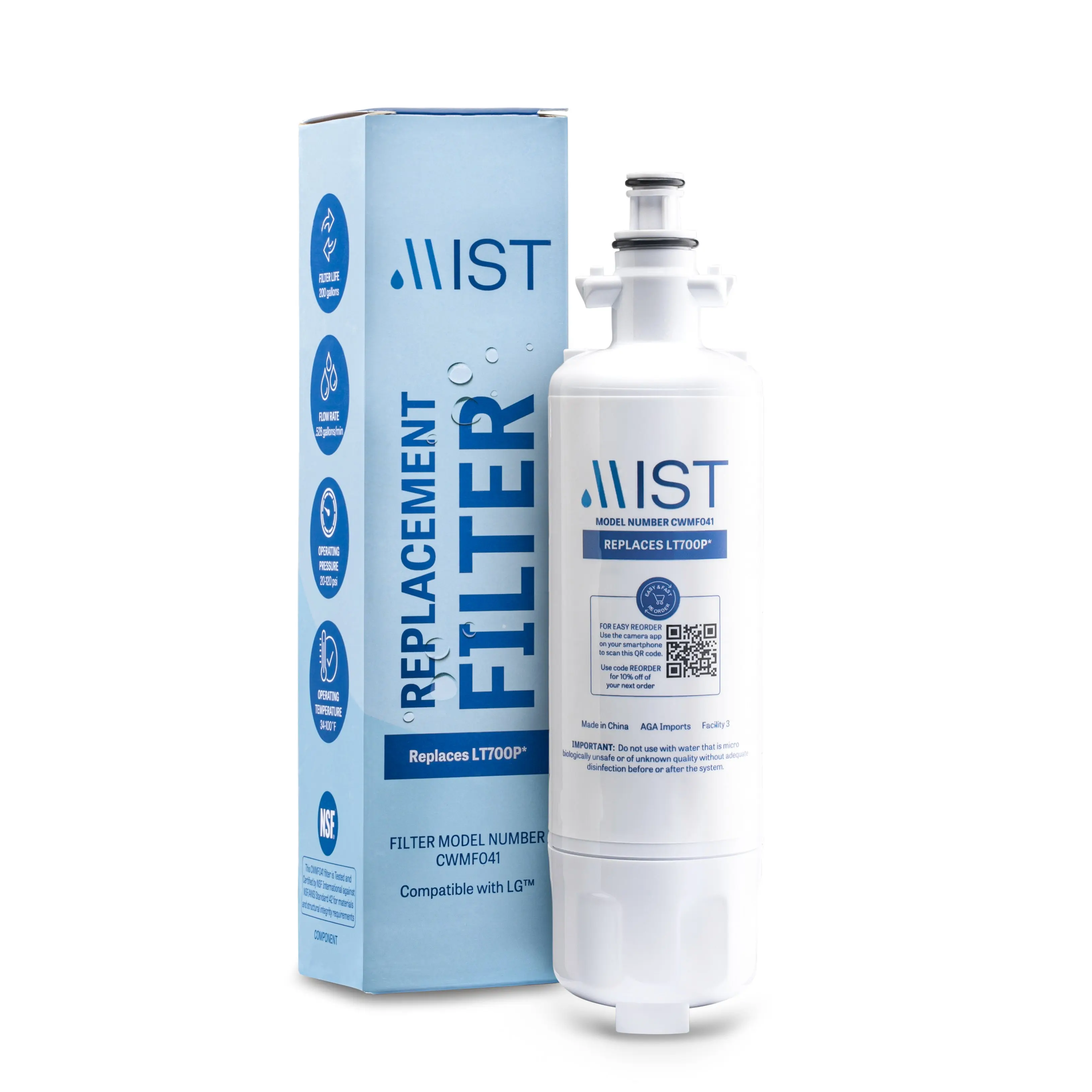 LG LT700P, ADQ36006101, Kenmore 46-9690 Refrigerator Water Filter