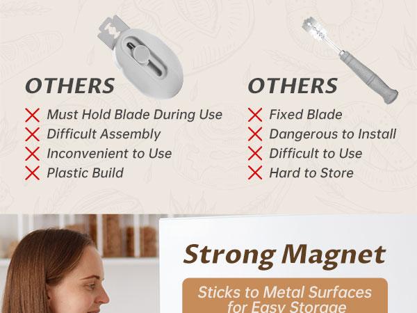 NiHome Bread Lame with Extractable Blade, Magnetic Back, Push-Pull Design, Easy-to-Use Walnut Wood Handle, Ideal for Dough Scoring, Bread, Pastries