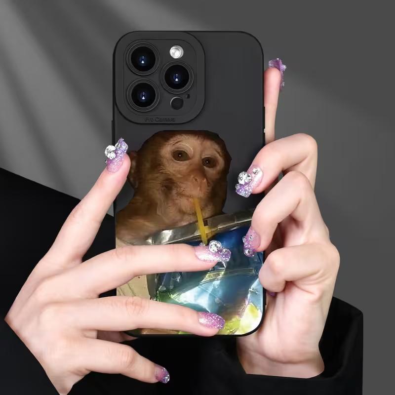 Gorilla-print phone case, compatible with iPhone 16/15/14/12 Pro Max and Plus