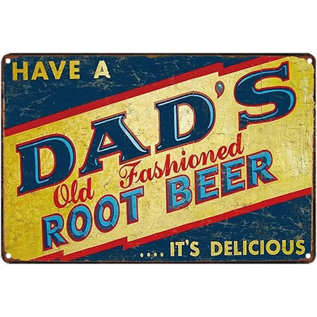 dad's old fashioned root beer poster metal tin sign poster Bar Cafe Garage Wall Decor Retro Vintage 7.87 X 11.8 inch