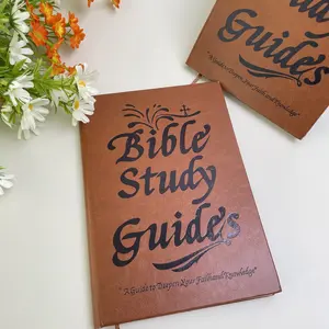 Vintage Faux Leather Bible Study Guide Notebook Hardcover Journal for Faith Journaling Scripture Notes Religious Study Diary money savings book lanyard