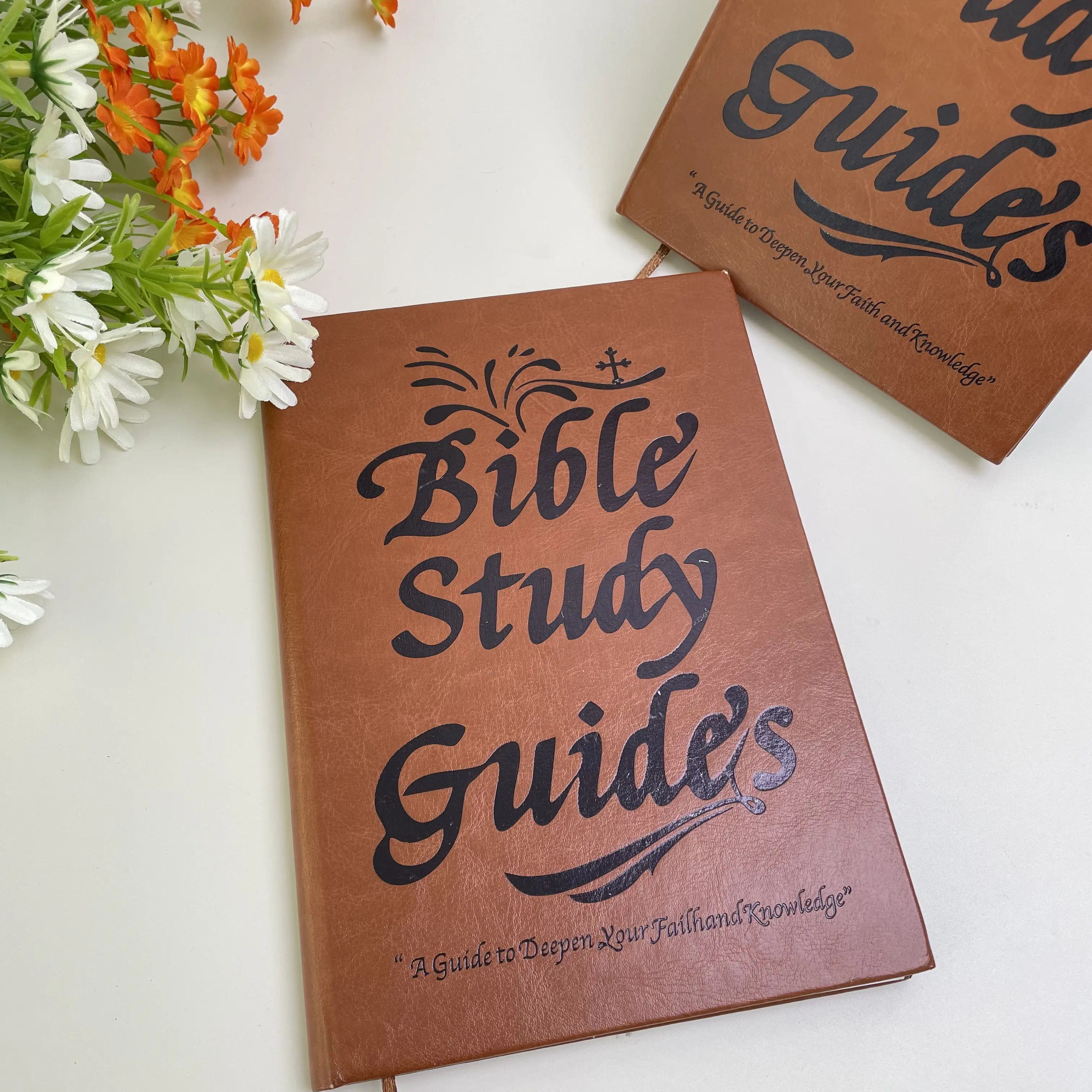 Vintage Faux Leather Bible Study Guide Notebook Hardcover Journal for Faith Journaling Scripture Notes Religious Study Diary money savings book lanyard