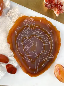 "Leadership" Aries Zodiac Astrology Goddess Agate Slices