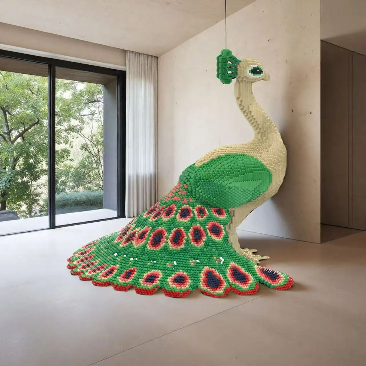 8646pcs Peacock 3D Puzzle Building Block Creative Decoration, Birthday Halloween Valentine Christmas Holiday Gift, DIY Craft Kit