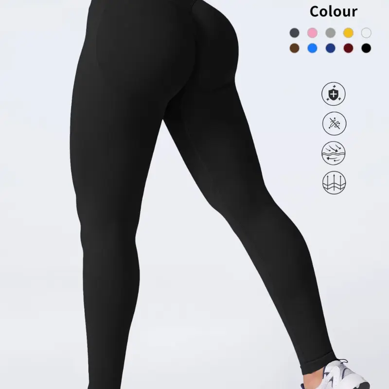 Women's Solid High Waist Sports Leggings, High Stretch Yoga Leggings, High Waisted Leggings, Ladies Sportswear for Indoor Outdoor Wear, Bottom