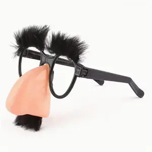 Funny Nose Costume Glasses with Funny Nose Eyebrows and Beard, Perfect Party Big Nose Beard Glasses Gift, Humorous Old Man Glasses for Women