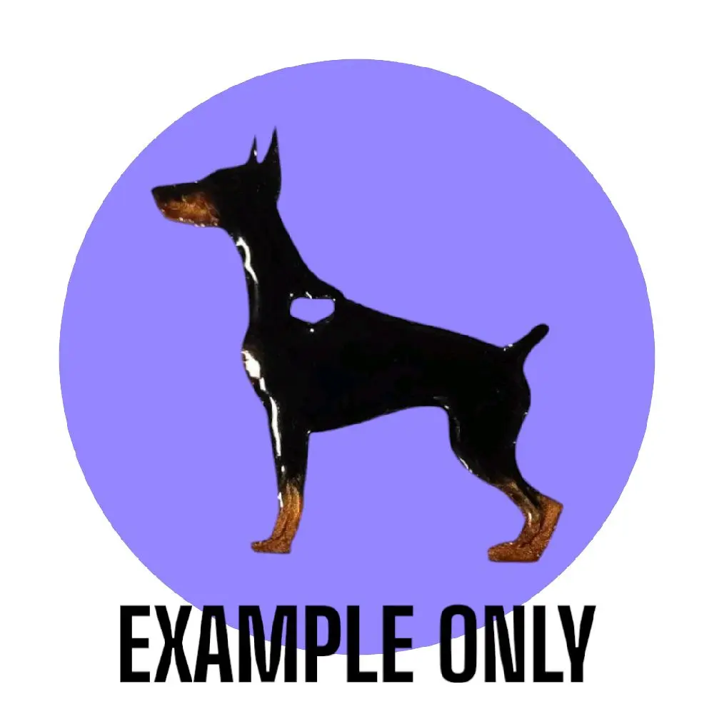 Customizable Resin Doberman keychain/3D Magnet -  All Proceeds donated to surgery !